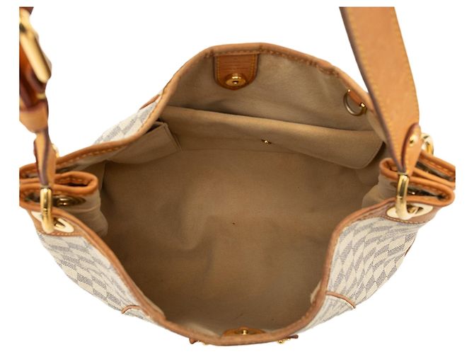 Borsa a tracolla Louis Vuitton Galliera PM Damier Azur Bianca Bianco - vista 4