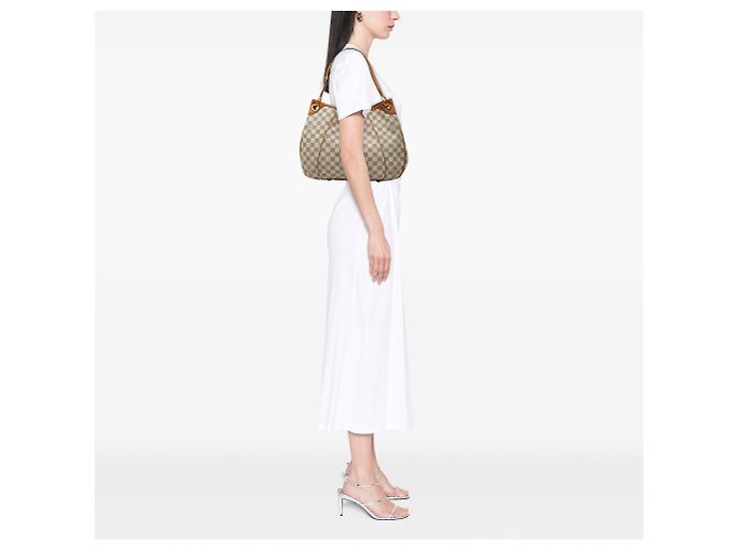 Borsa a tracolla Louis Vuitton Galliera PM Damier Azur Bianca Bianco - vista 6