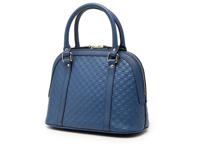 Borsa Dome Mini Microguccissima Gucci Blu - vista 2