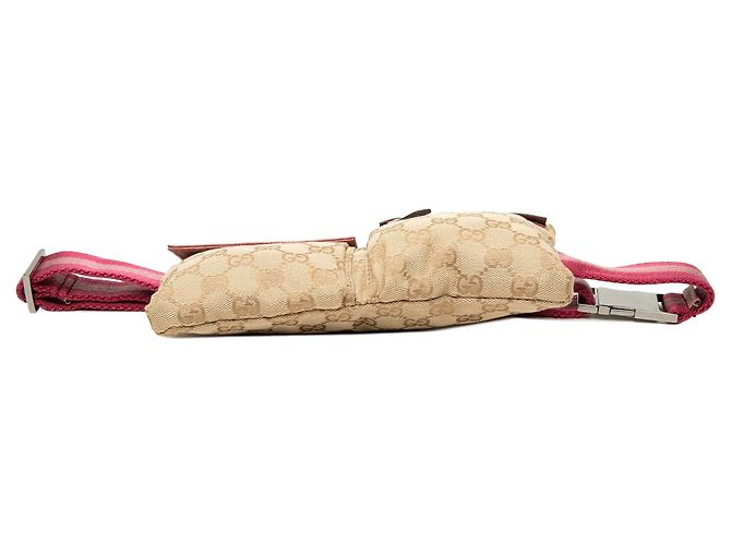 Borsetta cintura Gucci GG Canvas Web con doppia tasca, beige - vista 3