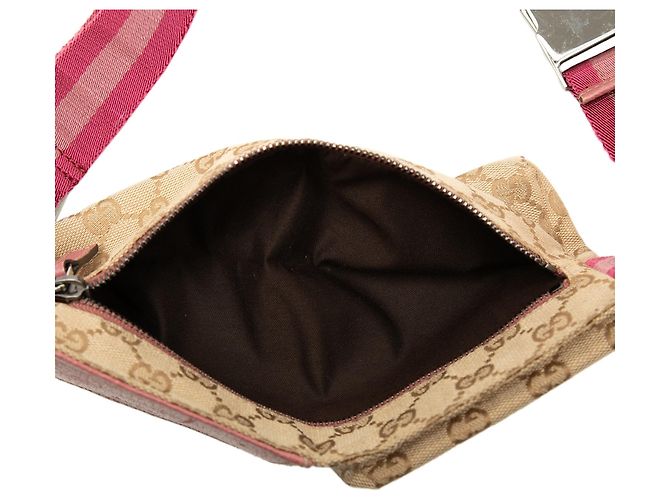 Borsetta cintura Gucci GG Canvas Web con doppia tasca, beige - vista 4