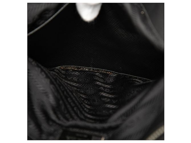 Clutch Prada in Tessuto con rifiniture in Saffiano nera Nero - vista 5