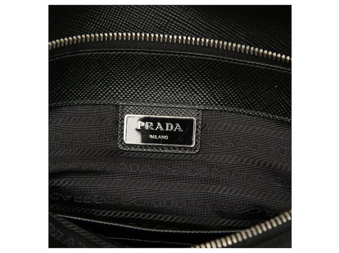 Clutch Prada in Tessuto con rifiniture in Saffiano nera Nero - vista 6