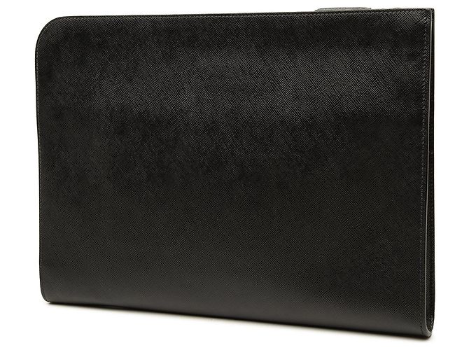 Clutch Prada Saffiano Logo Nera Nero - vista 2
