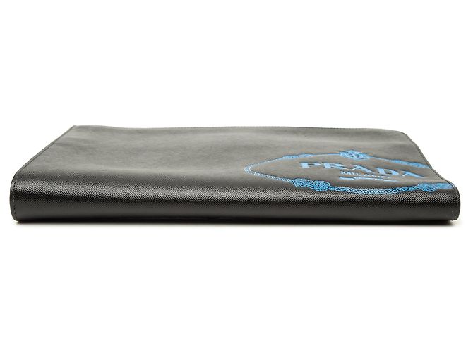 Clutch Prada Saffiano Logo Nera Nero - vista 3
