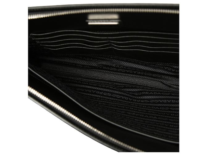 Clutch Prada Saffiano Logo Nera Nero - vista 4