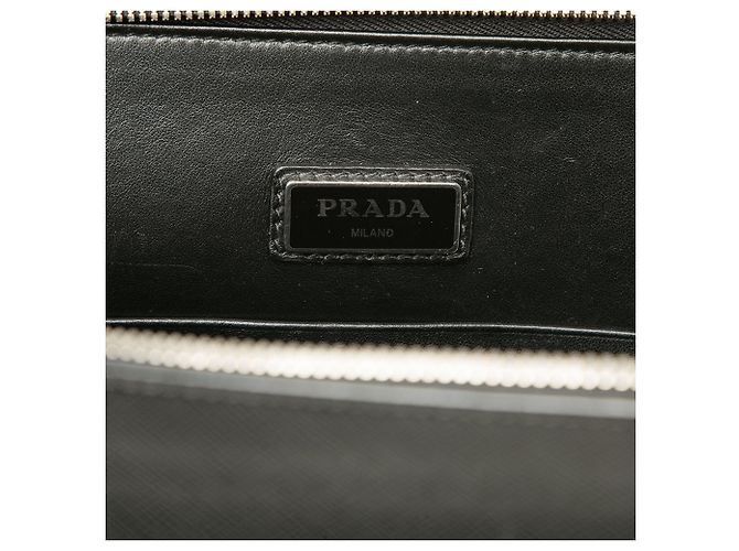 Clutch Prada Saffiano Logo Nera Nero - vista 6
