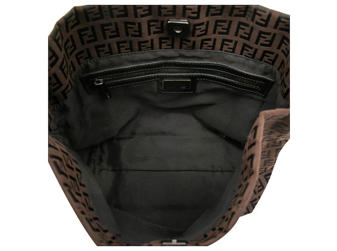 Borsa Fendi Zucchino Canvas marrone - vista 4
