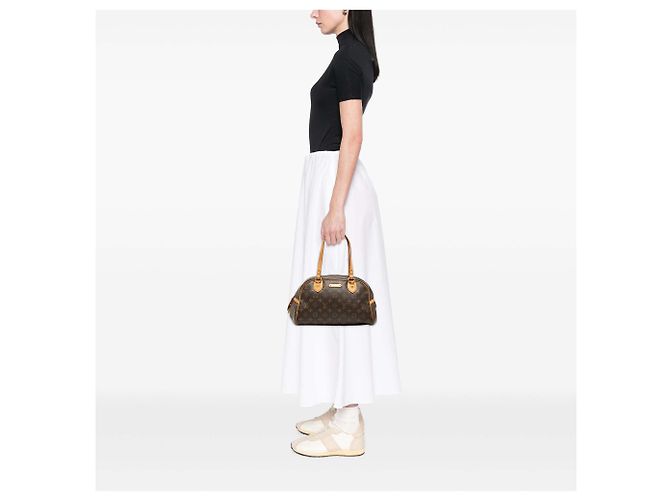 Borsa Louis Vuitton Monogram Montorgueil PM Marrone - vista 7
