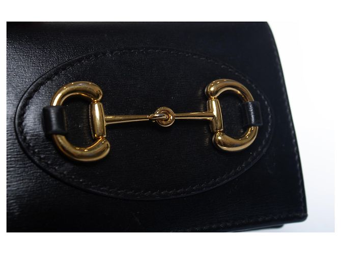 Gucci, tarjetero cartera Horsebit 1955 de piel Negro - vista 3