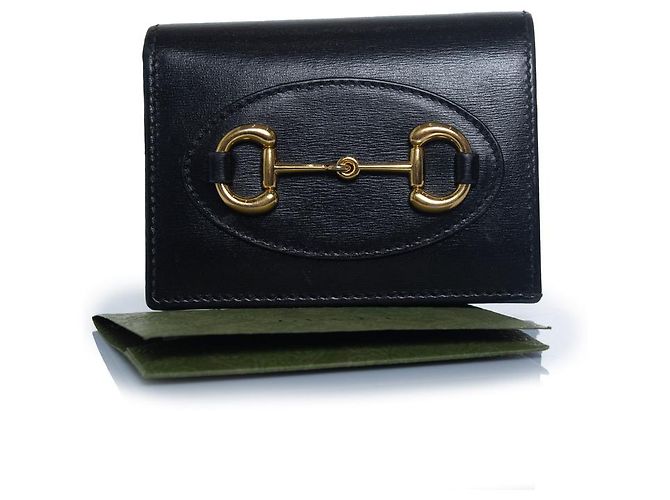 Gucci, tarjetero cartera Horsebit 1955 de piel Negro - vista 8