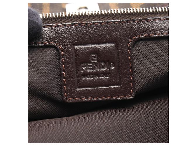 Borsa Tote Fendi Zucca Marrone e Nera Pelle e Tela Nero - vista 4