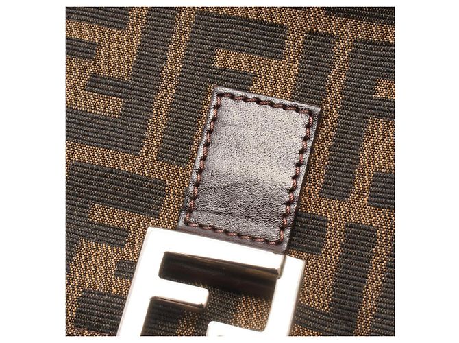 Borsa Tote Fendi Zucca Marrone e Nera Pelle e Tela Nero - vista 6