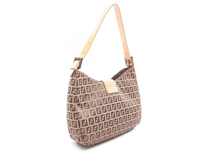 Borsa a tracolla Fendi Zucchino Marrone Beige - vista 2