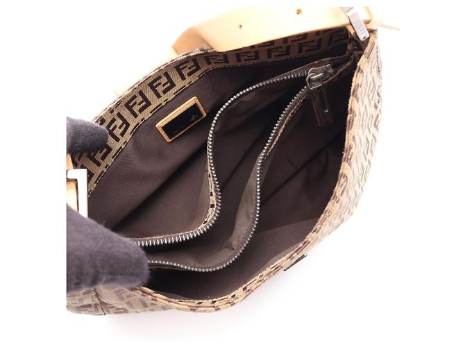 Borsa a tracolla Fendi Zucchino Marrone Beige - vista 3