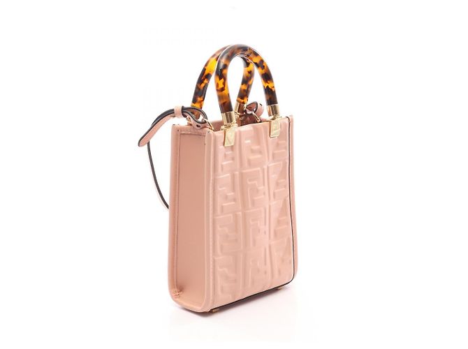 Borsa a mano Fendi Sunshine Shopper Mini Rosa - vista 2
