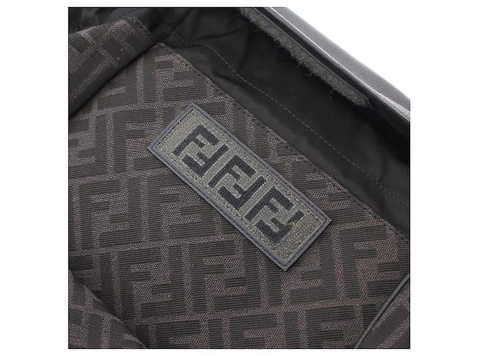 Fendi FF Jacquard Drive Zucca Rucksack Braun Schwarz - Ansicht 8