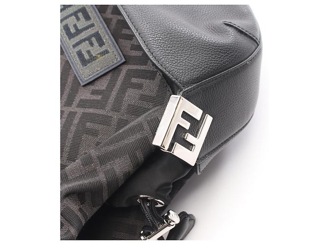 Fendi FF Jacquard Drive Zucca Rucksack Braun Schwarz - Ansicht 9