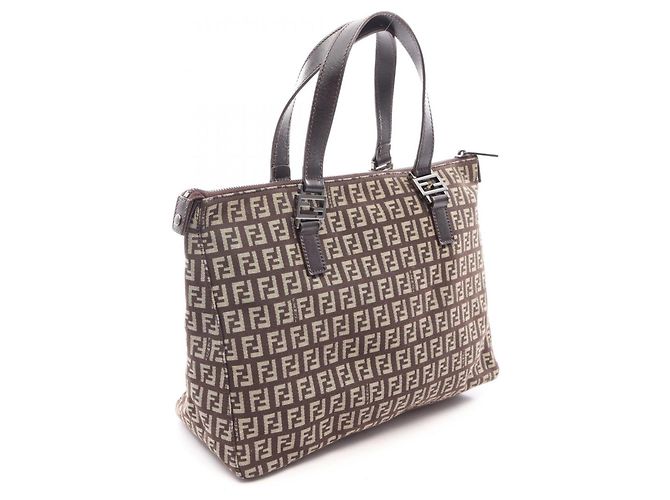 Borsa Fendi Zucchino Marrone Beige - vista 2