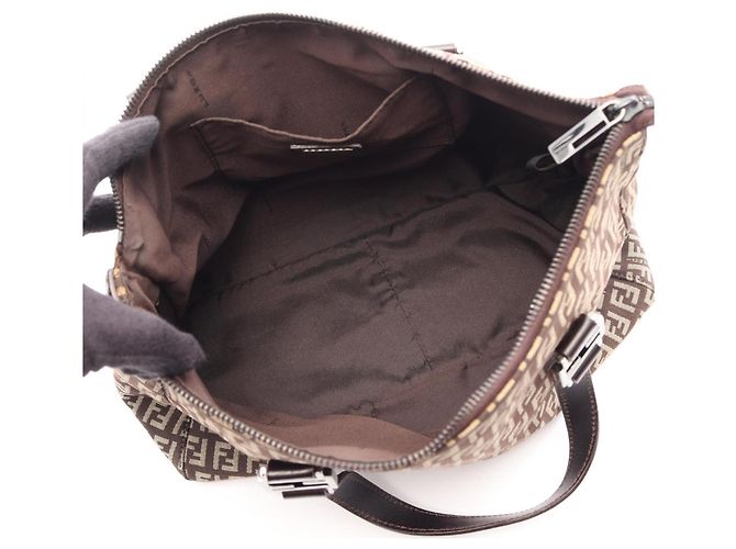 Borsa Fendi Zucchino Marrone Beige - vista 3