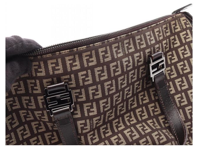 Borsa Fendi Zucchino Marrone Beige - vista 5