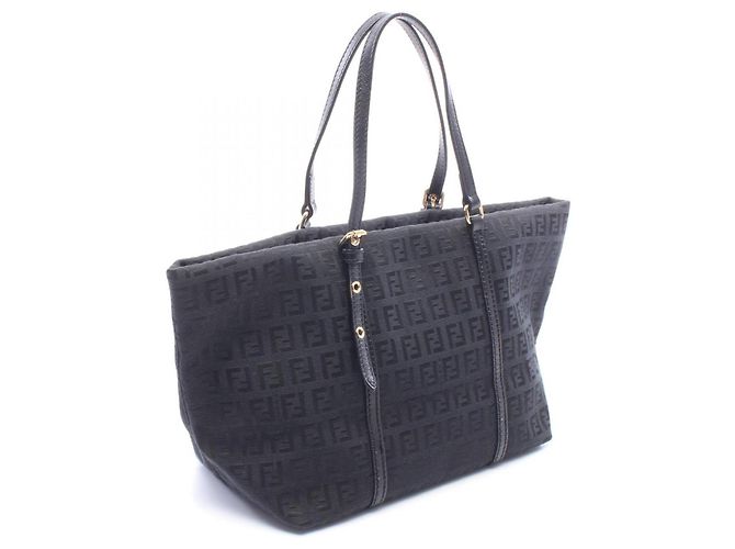 Saco Tote Fendi Zucchino Preto - vista 2