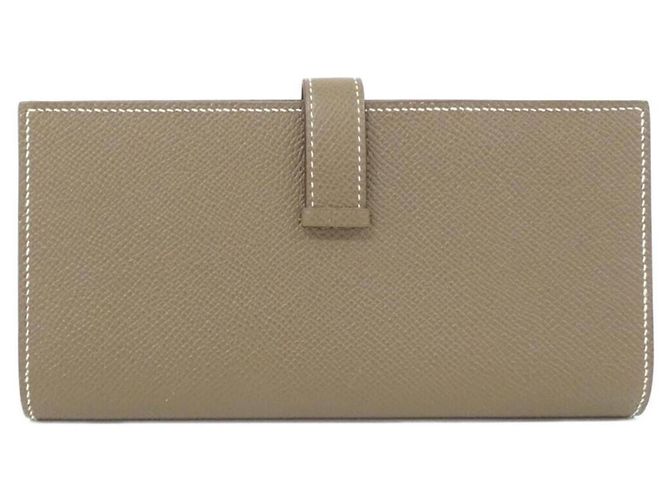 Hermès Portafoglio Hermes Bearn Soufflé Taupe - vista 2