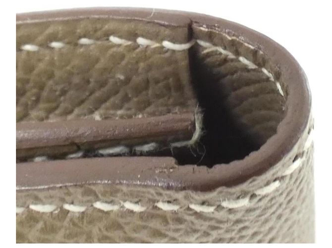 Hermès Portafoglio Hermes Bearn Soufflé Taupe - vista 3