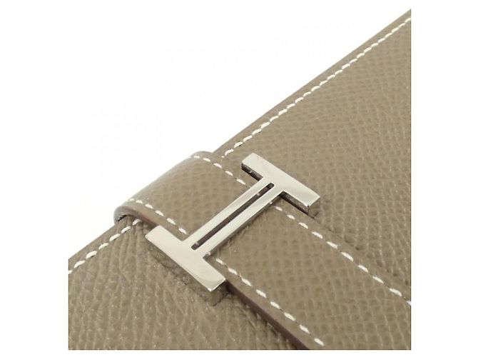 Hermès Portafoglio Hermes Bearn Soufflé Taupe - vista 6