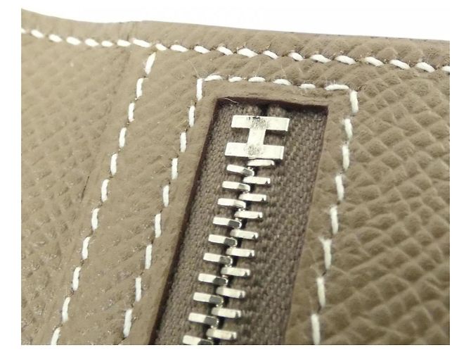 Hermès Portafoglio Hermes Bearn Soufflé Taupe - vista 8