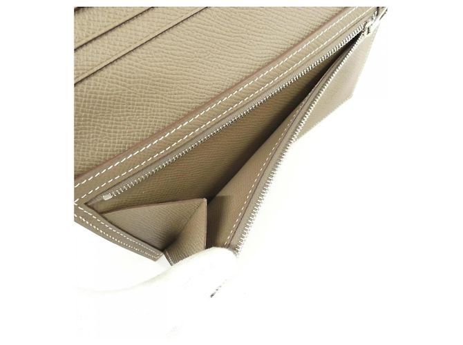 Hermès Portafoglio Hermes Bearn Soufflé Taupe - vista 9