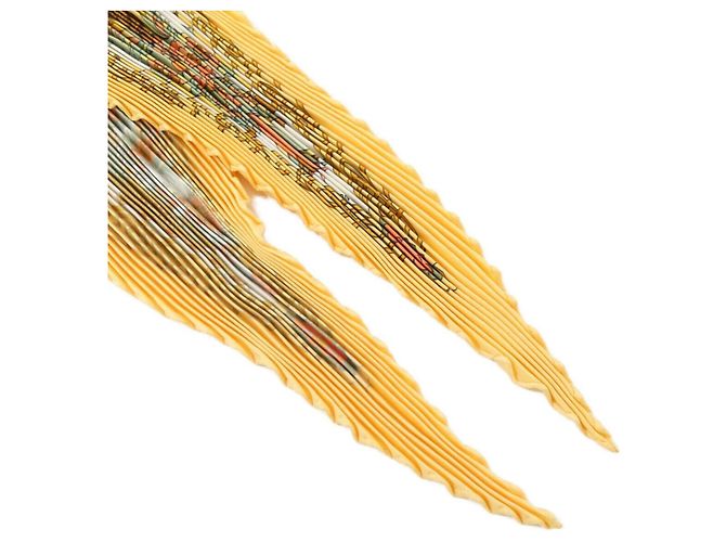 Foulard in seta plissettato Hermès Giallo - vista 2