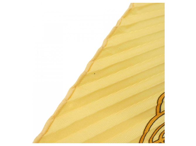 Foulard in seta plissettato Hermès Giallo - vista 6