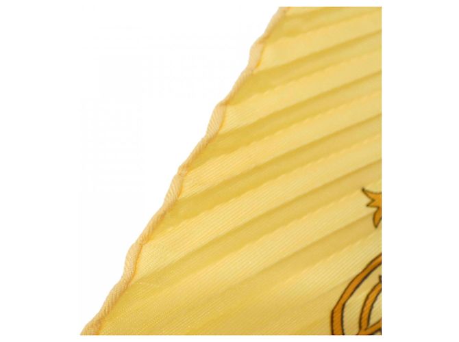 Foulard in seta plissettato Hermès Giallo - vista 7