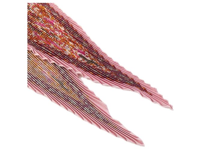 Foulard in seta plissettato Hermès Rosa - vista 2