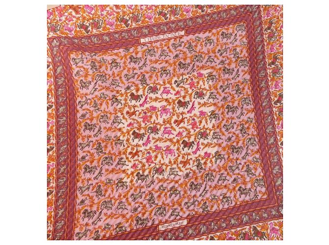 Foulard in seta plissettato Hermès Rosa - vista 3