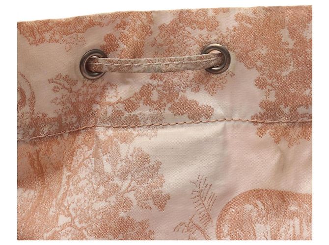 Borsa/Pouch con coulisse Christian Dior Toile de Jouy Rosa Bianco - vista 7