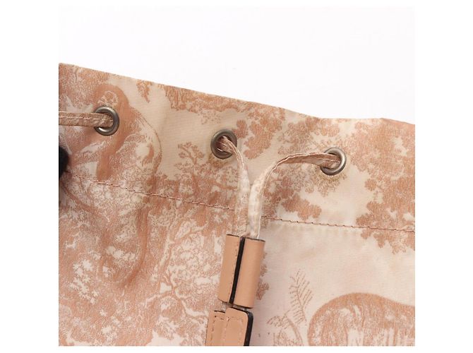 Borsa/Pouch con coulisse Christian Dior Toile de Jouy Rosa Bianco - vista 8