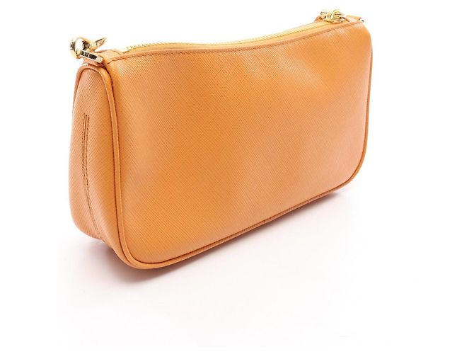 Borsa a tracolla Prada in pelle Saffiano Arancione - vista 2