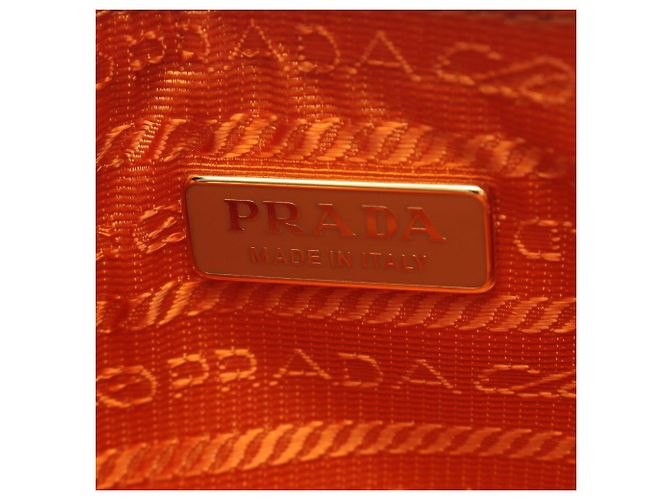 Borsa a tracolla Prada in pelle Saffiano Arancione - vista 4