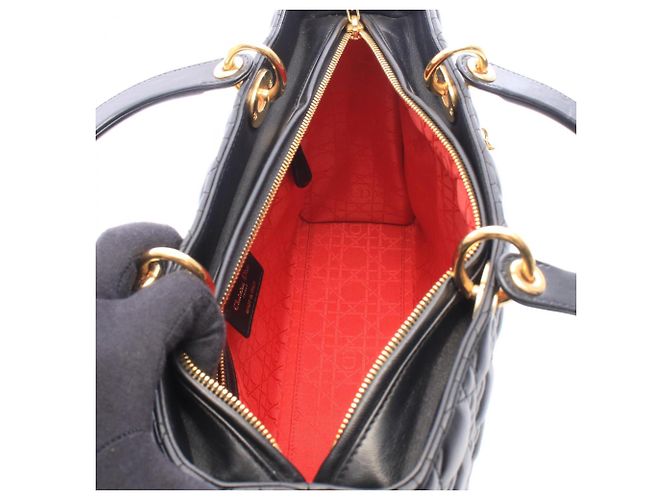 Christian Dior Dior Lady Large Borsa a mano 2-Way Nero - vista 3