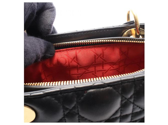 Christian Dior Dior Lady Large Borsa a mano 2-Way Nero - vista 6
