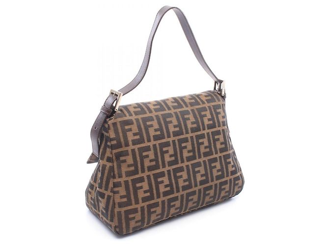Borsa a tracolla Fendi Mamma Bucket Zucca Marrone Nero - vista 2