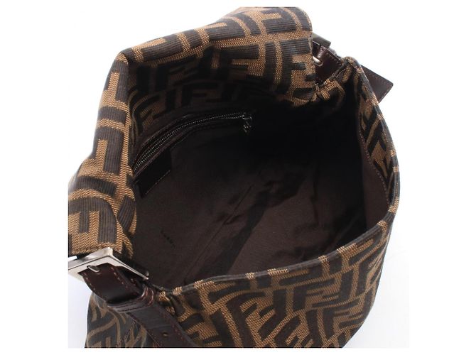 Borsa a tracolla Fendi Mamma Bucket Zucca Marrone Nero - vista 3
