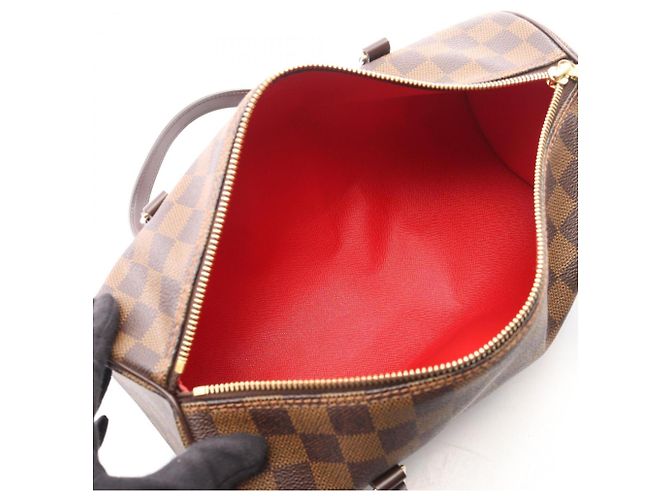 Borsa Louis Vuitton Papillon 30 Damier Ebene Marrone - vista 3