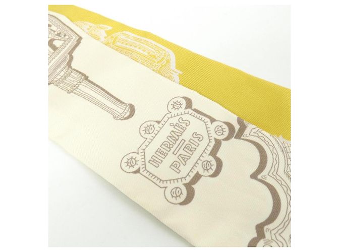 Hermès Hermes Twilly 063081S Pañuelo Muffler Beige - vista 3