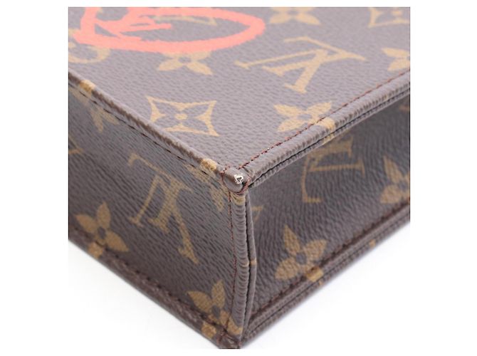 Bolso Louis Vuitton Petite Sac Plat Monogram Castaño Negro Multicolor - vista 5