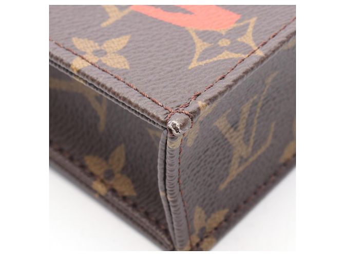 Bolso Louis Vuitton Petite Sac Plat Monogram Castaño Negro Multicolor - vista 7