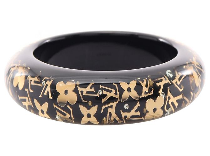Bangles Louis Vuitton in resina nera e oro Nero D'oro - vista 2