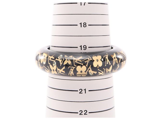 Bangles Louis Vuitton in resina nera e oro Nero D'oro - vista 4